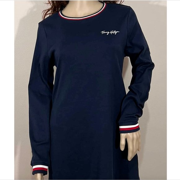 Tommy Hilfiger Long Sleeve Essential T-Shirt Dress For Women Size - M - Picture 3 of 4